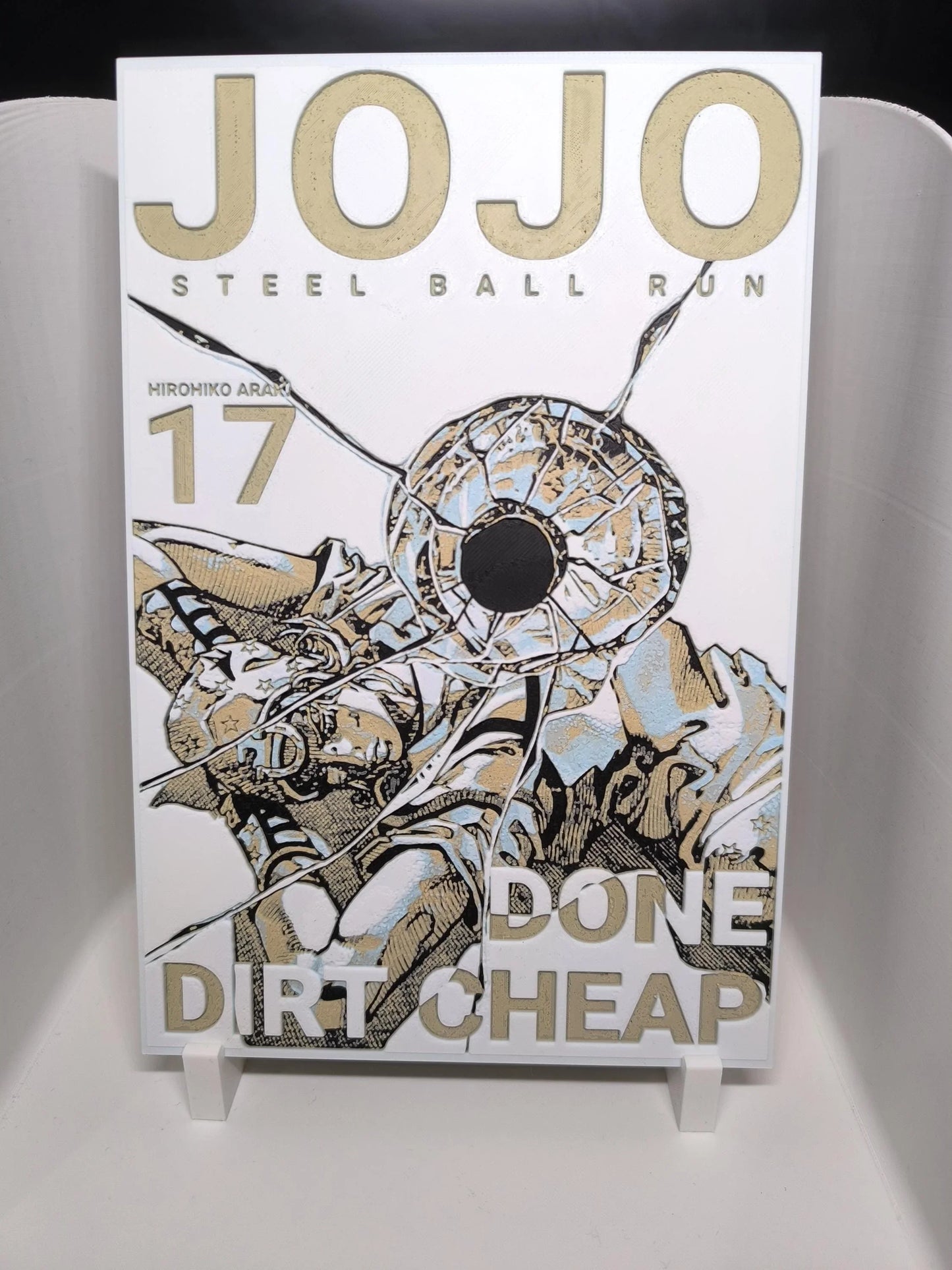 Couverture manga JoJo's Steel Ball Run tome 17 avec illustration personnage et motif balle cassée