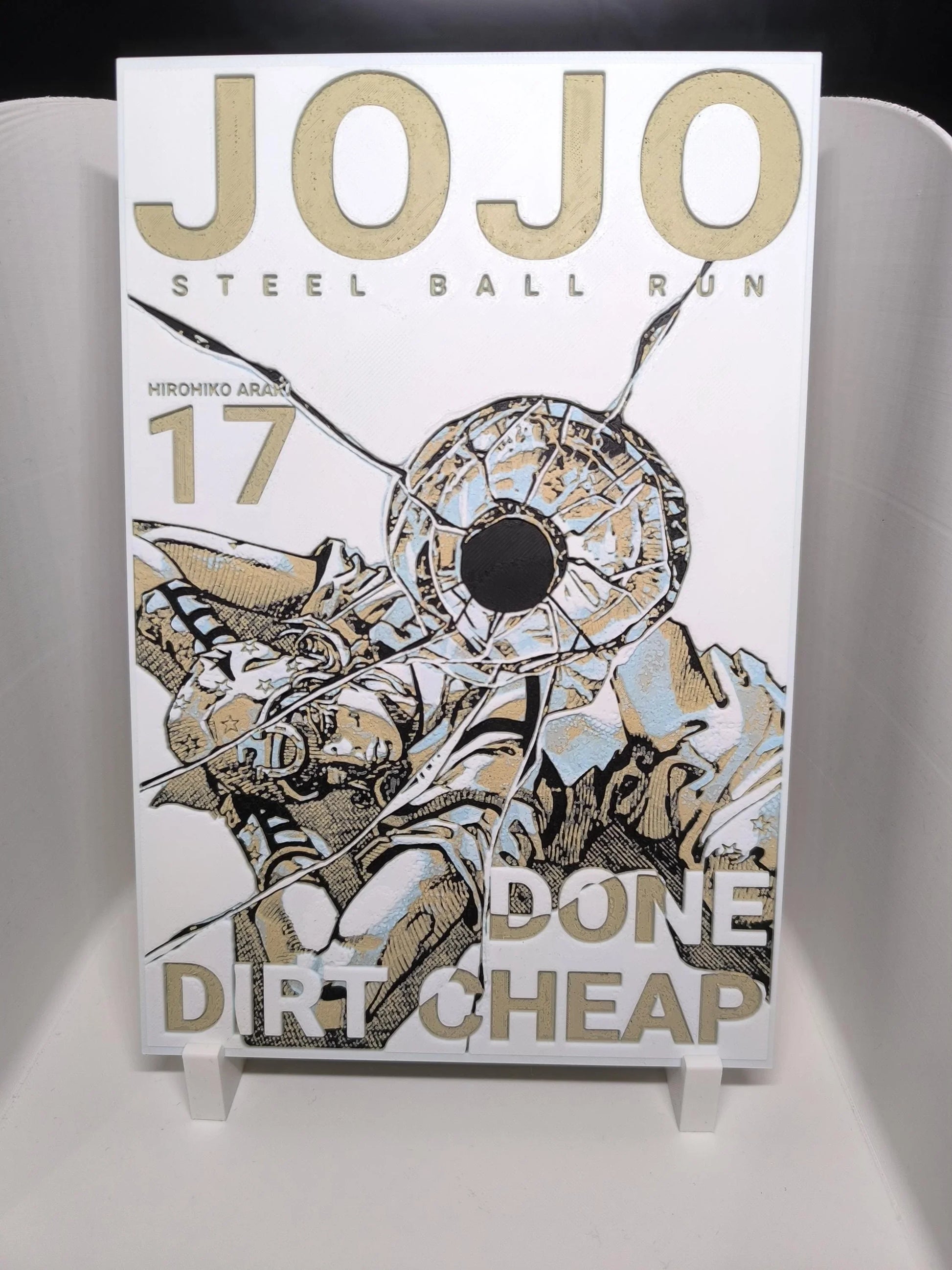 Couverture manga JoJo's Steel Ball Run tome 17 avec illustration personnage et motif balle cassée