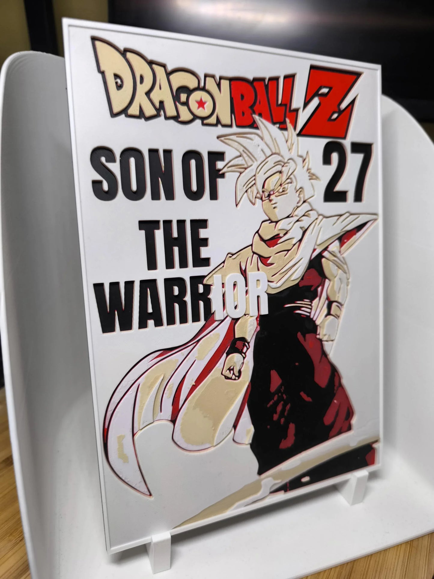 Affiche Dragon Ball Z avec Son Goku en guerrier, texte Son of the Warrior 27