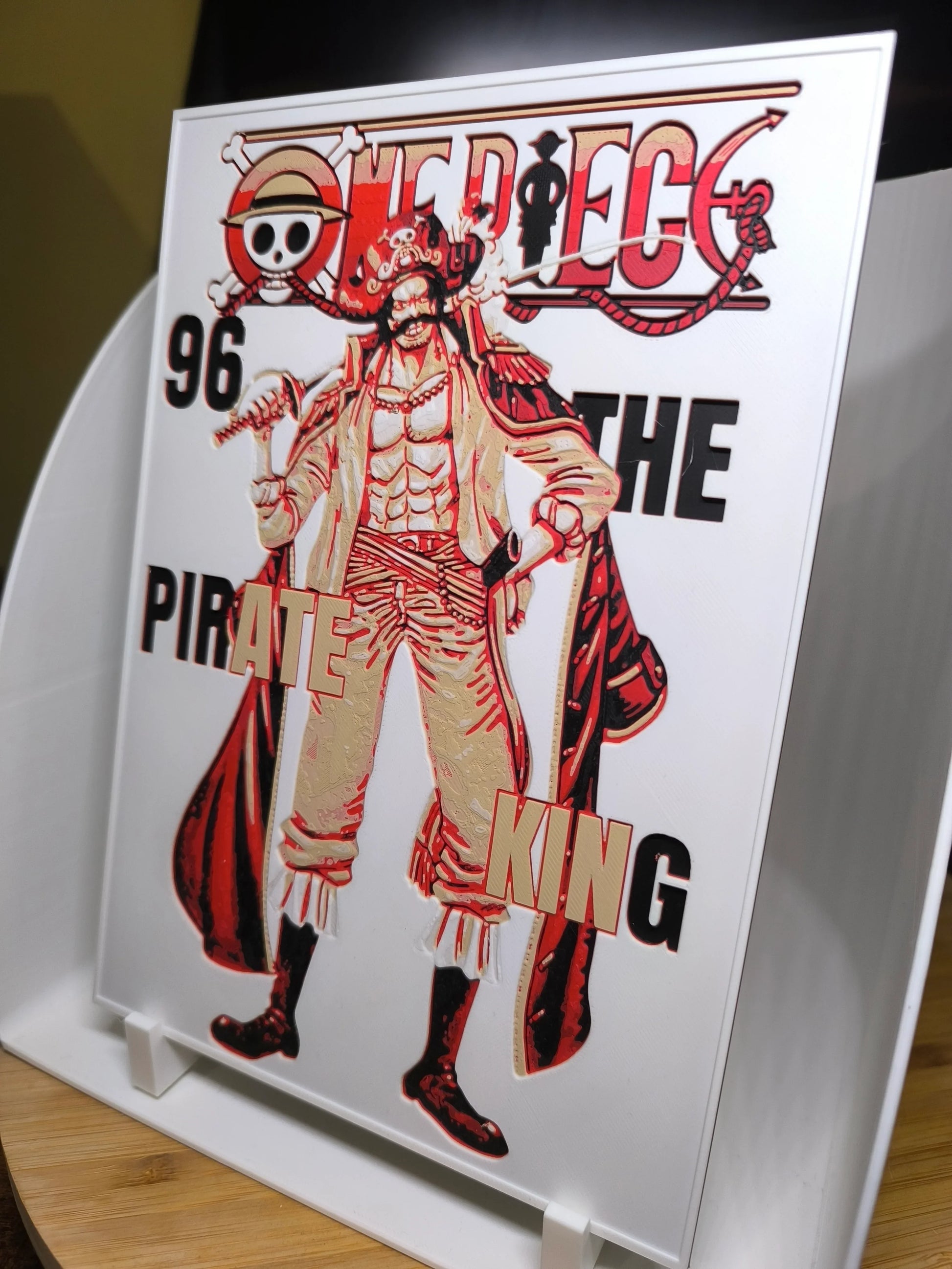 Affiche One Piece 96 avec personnage Pirate King imaginé en style manga animé