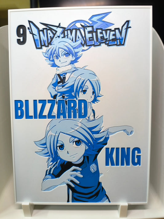 Affiche Inazuma Eleven personnages Blizzard King style manga action football