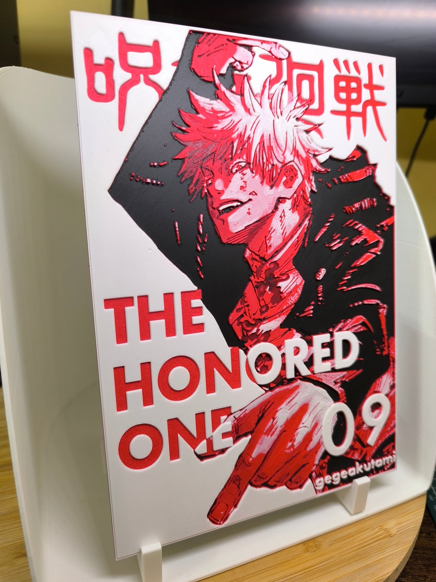 Tableau Mural en Relief 3D - Gojo Satoru (Jujutsu Kaisen) - Décoration Rigide