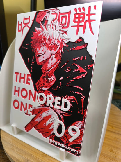 Tableau Mural en Relief 3D - Gojo Satoru (Jujutsu Kaisen) - Décoration Rigide