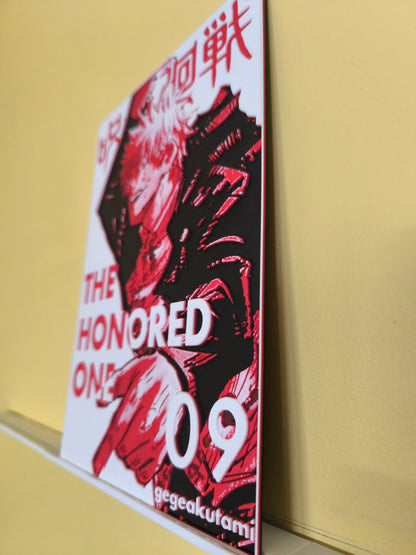 Tableau Mural en Relief 3D - Gojo Satoru (Jujutsu Kaisen) - Décoration Rigide