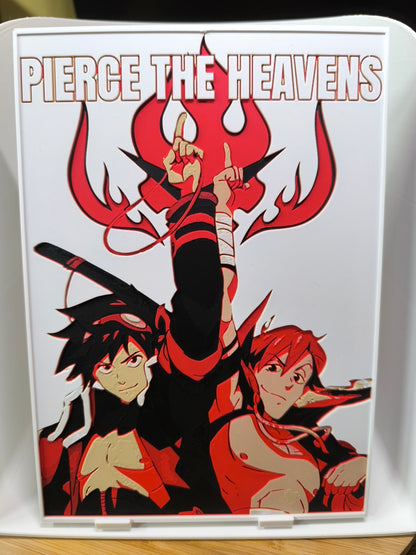 Plaque Décorative Gurren Lagann Pierce the Heavens | Simon & Kamina