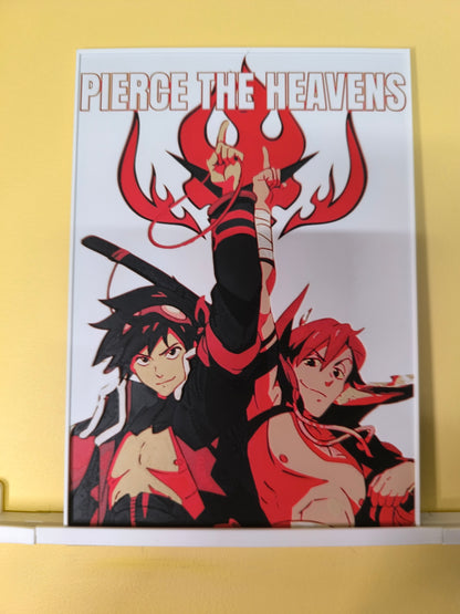 Plaque Décorative Gurren Lagann Pierce the Heavens | Simon & Kamina