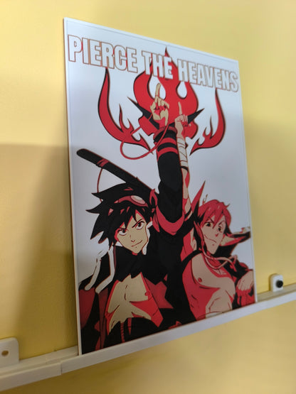 Plaque Décorative Gurren Lagann Pierce the Heavens | Simon & Kamina
