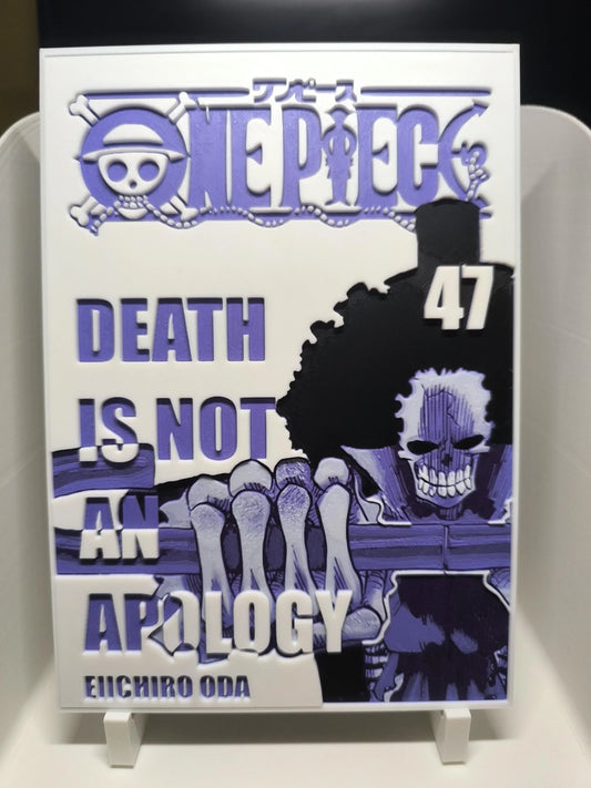 Couverture du manga One Piece tome 47 avec Brooke et le texte Death Is Not An Apology par Eiichiro Oda