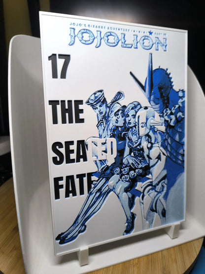 Couverture manga JoJo's Bizarre Adventure Jojolion 17 The Sealed Fate illustration personnages bleus