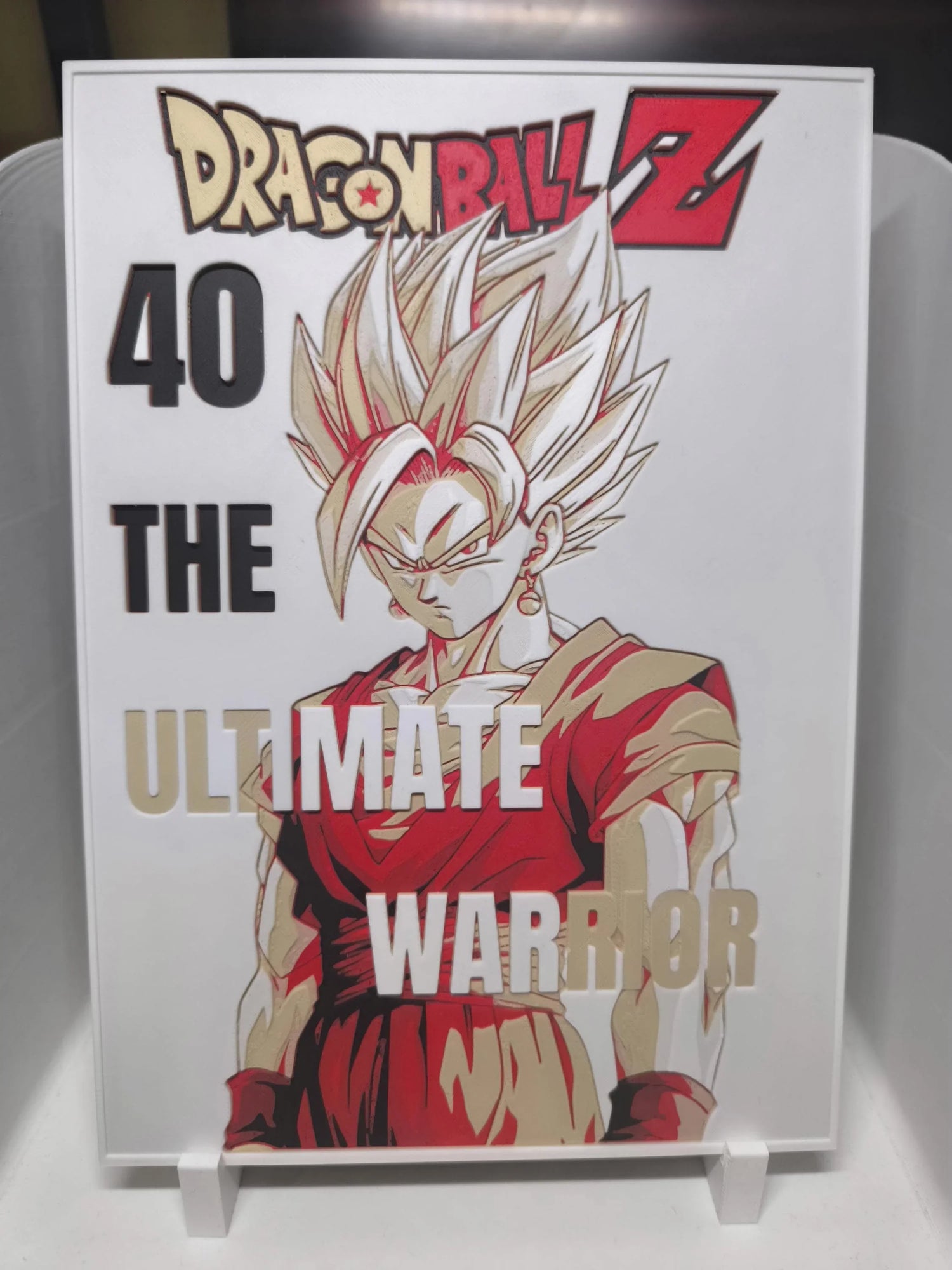 Affiche Dragon Ball Z numéro 40 avec Goku Super Saiyan et texte The Ultimate Warrior