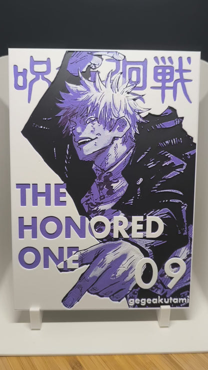 Tableau Mural en Relief 3D - Gojo Satoru (Jujutsu Kaisen) - Décoration Rigide