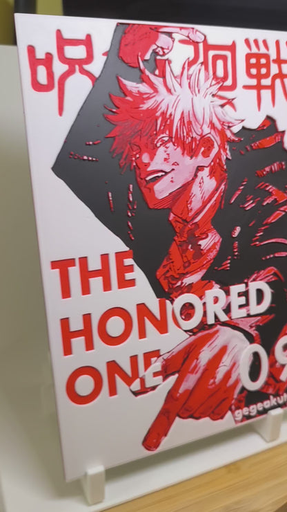 Tableau Mural en Relief 3D - Gojo Satoru (Jujutsu Kaisen) - Décoration Rigide